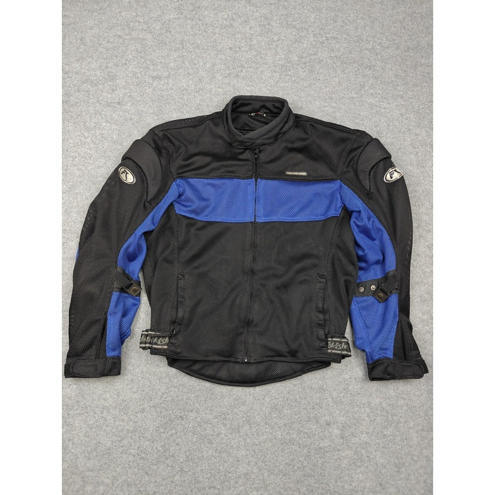 Vintage Fieldsheer Jacket Mens Large Black Blue Mesh Motorcycle Riding‎ Gear